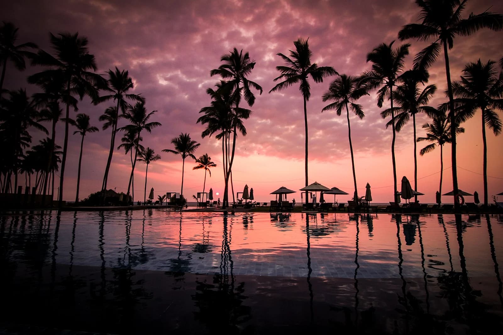 A beach resort swimming pool in Negombo