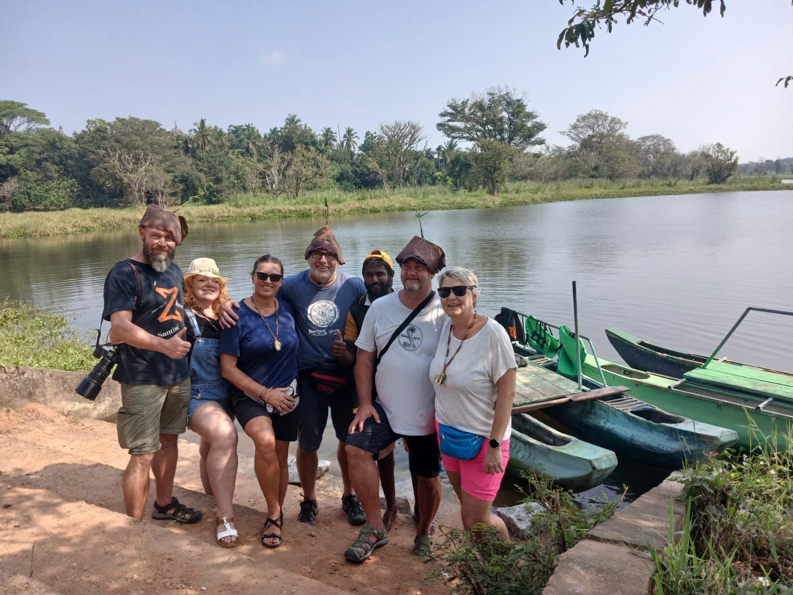 Group river excursion in Sri Lanka